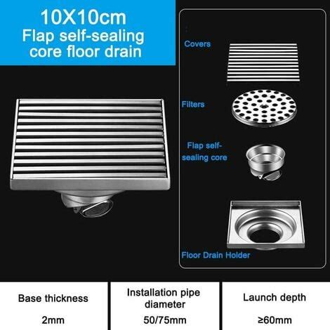 Siphon De Sol En Acier Inoxydable 1010cm