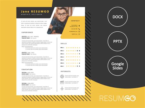 OLYMPIA Modern Yellow And Black Resume Template