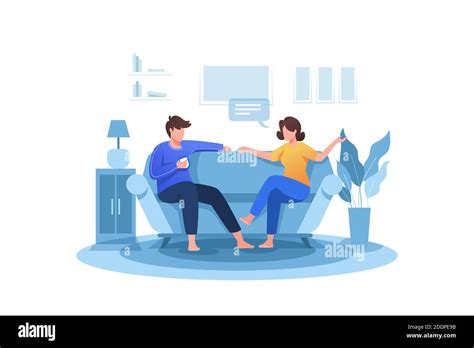 A Person Relaxing At Home Vector Illustration Stock Vector Image Art