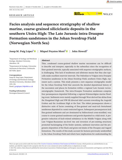 PDF Facies Analysis And Sequence Stratigraphy Of Shallow Marine