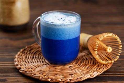 Premium Photo Vegan Blue Matcha Latte Drink Or Anchan Tea From