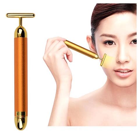 Beauty Care Vibration Facial Massager 24k Beauty Bar Golden Derma Energy Face Firming Facial