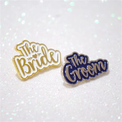 Bride And Groom Wedding Pin Badges T Set Wedfest