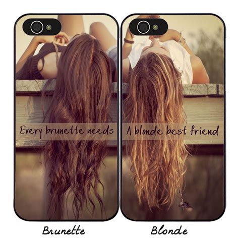 Bff Best Friends Hard Phone Case For Iphone Brunette Blonde Girls Cover