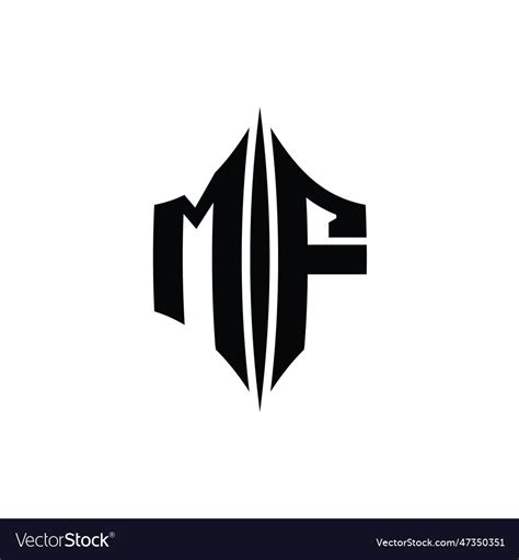 Mf Logo Monogram Hexagon Diamond Shape Royalty Free Vector