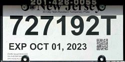 New Jersey Non Resident Temporary License Plates