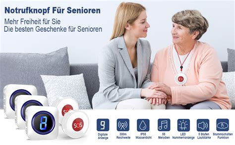 Notrufknopf F R Senioren Wireless Alarm Sos Hausnotruf Funkklingel