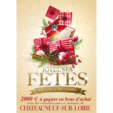 Affiches A2 42x59 4 cm Joyeuses Fêtes paquets rouge Colibri