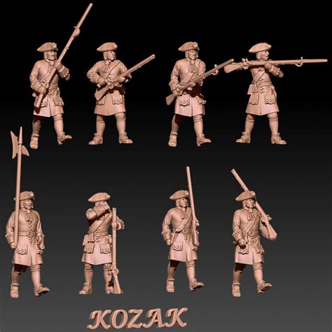 3D Printable Russian Infantry Great Northern War In Tricorne And Plug