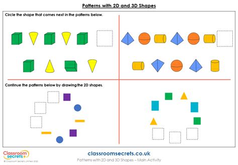 Year 1 Patterns With 2d And 3d Shapes Lesson Classroom Secrets