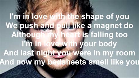 Shape Of You Ed Sheeran Lyrics Testo Letra Youtube