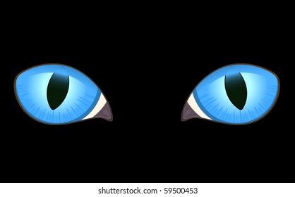 Vector Image Black Cat Eyes Darkness Stock Vector Royalty Free