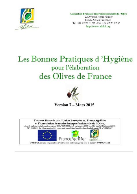 PDF Les Bonnes Pratiques d Hygiène afidol orgafidol org wp content