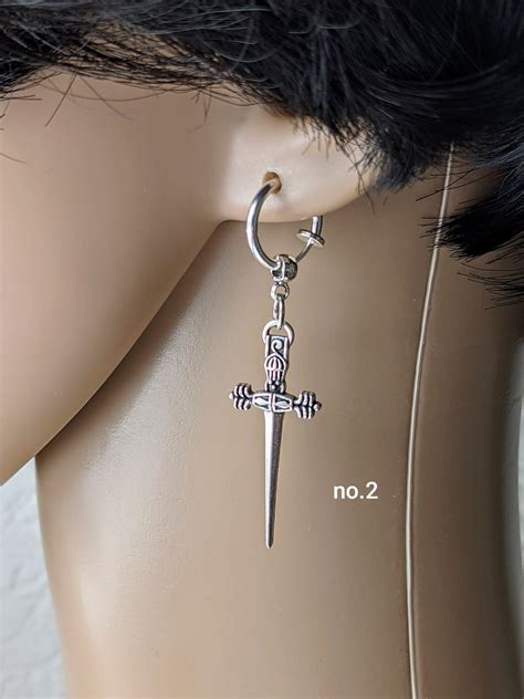 One Clip-on Sword Earring Single Sword Earring Dagger - Etsy