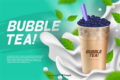 Advertentiesjabloon Voor Bubbelthee Gratis Vector