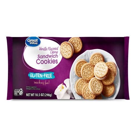 Great Value Gluten Free Vanilla Creme Sandwich Cookies 10 5 Oz