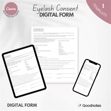 Eyelash Extension Digital Lash Consent Form Single Editable In Canva Lash With Confidence