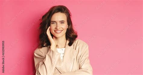Lovely Coquettish Brunette Woman Winking Playfully Flirting Woman