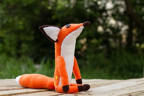 Stuffed Fox Toy Handmade Furry Made To Order Handmade Poseable Toy