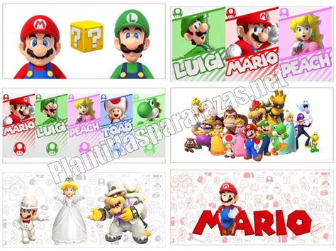 6 Plantillas para tazas de Mario Bros la película 2023