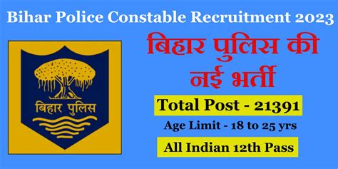 Bihar Police Constable Recruitment 2023 Out Apply Now For 21391 Posts