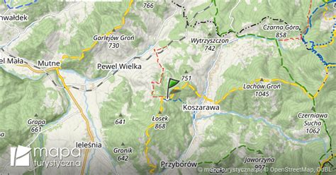 Rozejście szlaków mapa szlaków turystycznych mapa turystyczna pl