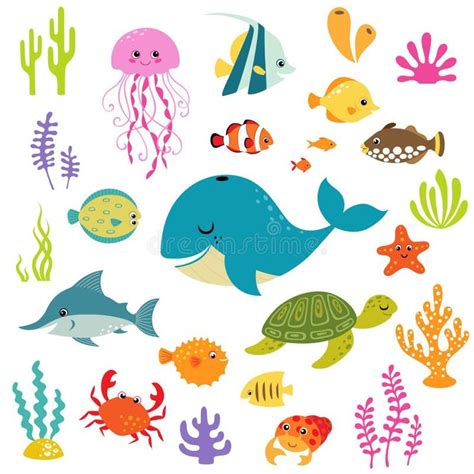 Cute Underwater World Stock Illustration Underwater Cartoon Cartoon