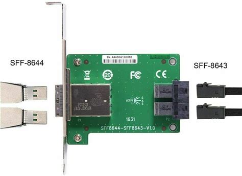 Dual Ports Mini SAS HD SFF 8644 To Internal SAS HD SFF 8643 PCBA Female