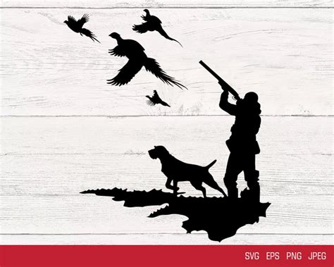 Pheasant Hunter Svg Hunting Dog Svg Cut File Svg File Etsy