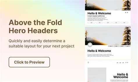 Above The Fold Hero Headers Figma