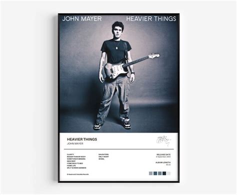 John Mayer Heavier Things Album Print Spotify Album Print - Etsy