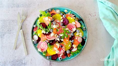 Salade Met Gekleurde Bietjes Wortel En Radijs Culinea Nl