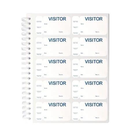 Tempbadge® Non Expiring Visitor Badge Log Book 500 Badges