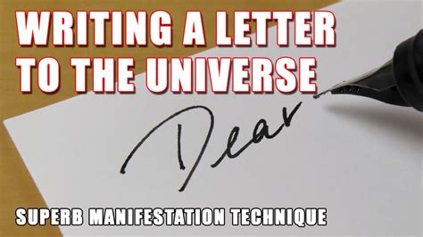 Superb Manifestation Technique A Letter To The Universe Youtube