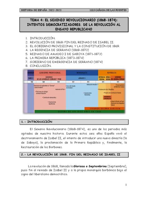 T 04 El Sexenio Revolucionario 1868 1874 Gila Pdf Cortes