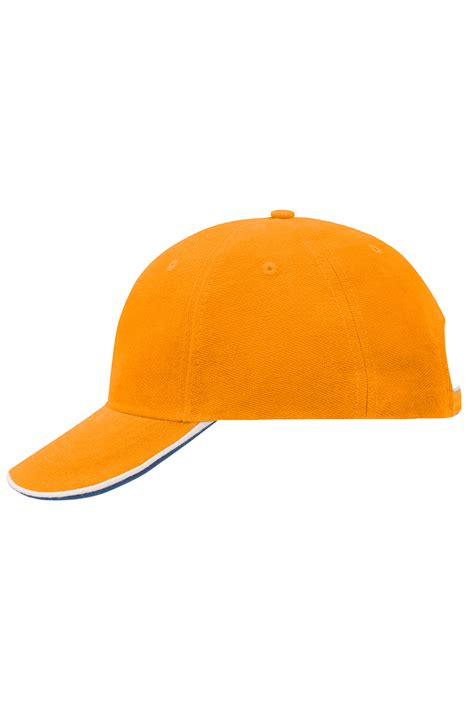 Unisex Panel Double Sandwich Cap Orange White Royal Daiber