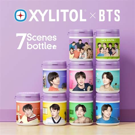 Lotte Xylitol X Bts Scenes Bottle And Xylitol X Bts Soda Gum