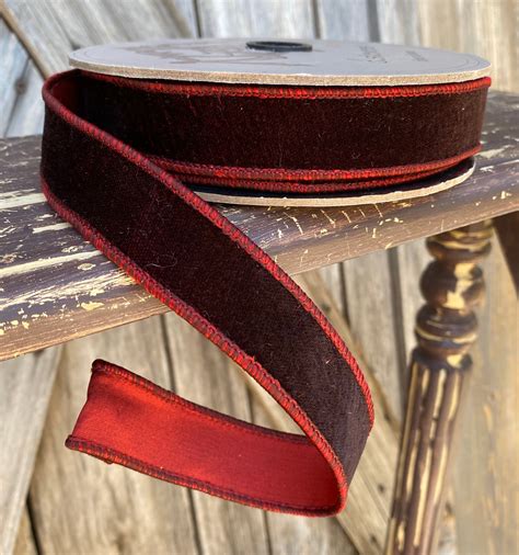 Wired Ribbon Inch Ribbon Burgundy Velvet Yards