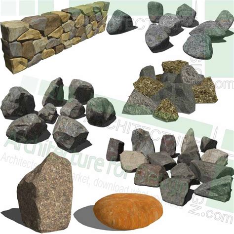 Stones Rocks And Fountains Sketchup 3d Models For Landscape Design