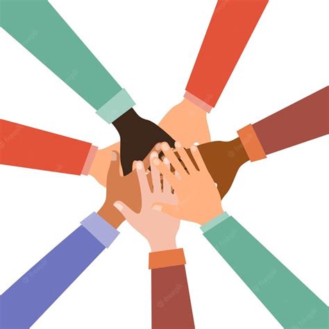 Premium Vector Hands Of Diverse Group Of People Putting Together