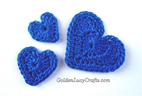 Crochet Hearts Applique Free Crochet Pattern Goldenlucycrafts