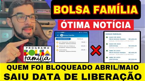 ÓTIMA NOTÍCIA BOLSA FAMÍLIA LIBERADO QUEM FOI BLOQUEADO MARÇO ABRIL E