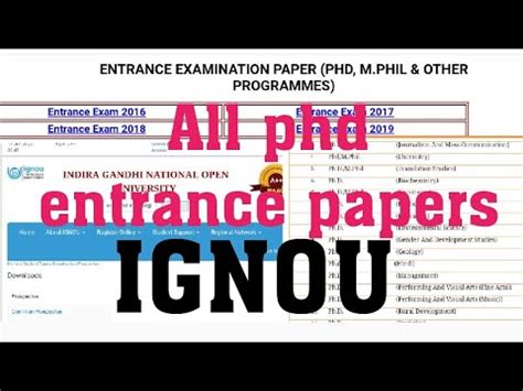 Ph D Entrance Test Papers L Ignou Phd Admission Test Papers For