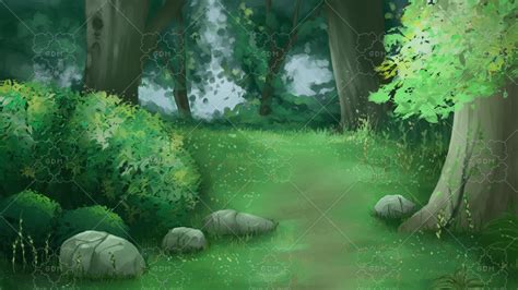 Forest Background For Visual Novels Gamedev Market