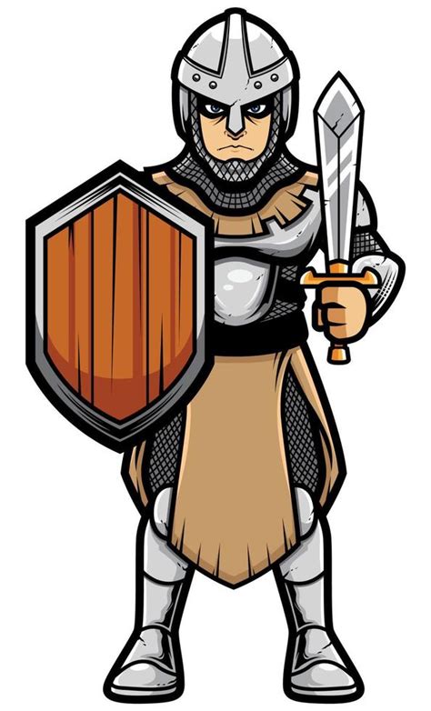 Medieval Soldier on White 13224478 Vector Art at Vecteezy