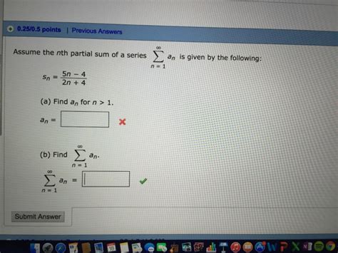 Solved Assume The Nth Partial Sum Of A Series Summation N