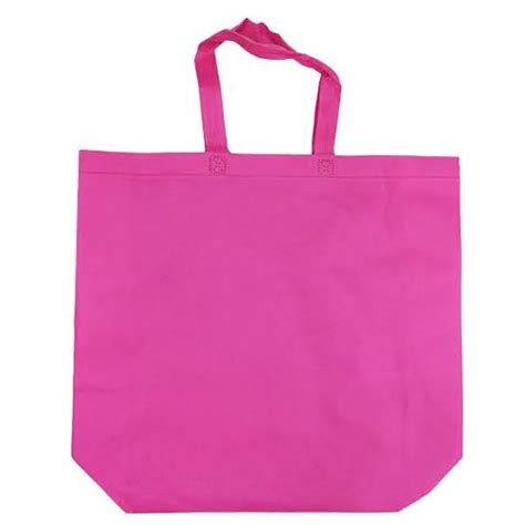 Shopping Bag Pink Loop Handle Plain Non Woven Carry Bags Capacity