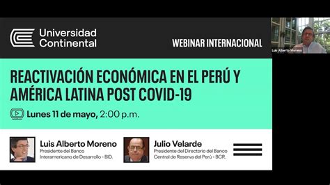 Webinar Reactivación económica en el Perú y américa latina post COVID