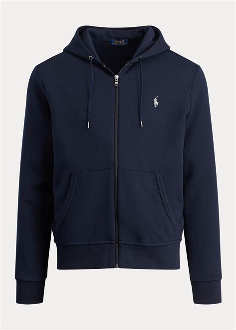 Polo Ralph Lauren Synthetic Mens Double Knit Full Zip Hoodie In Blue For Men Lyst