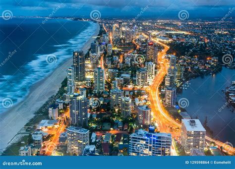 Aerial View Of Surfers Paradise In Gold Coast Australia Stock Photo